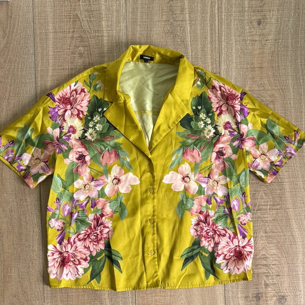 Express Floral Button-Up Shirt